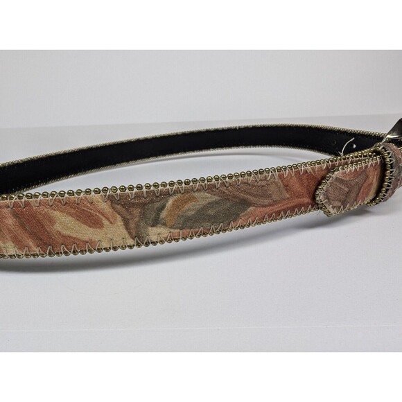 Impressionist Painting Style Leather Bonded Belt Size ML - Picture 3 of 5